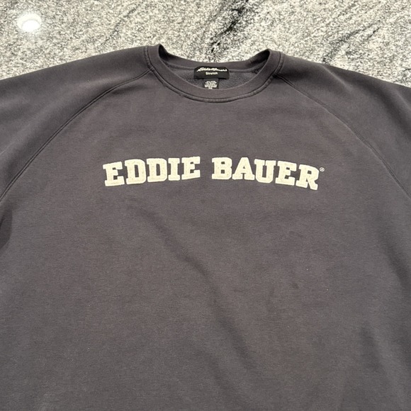 Eddie Bauer Stretch Gray‎ Logo Mens 2XL Sweatshirt Pullover Long Sleeve 90s Y2K - Picture 2 of 10
